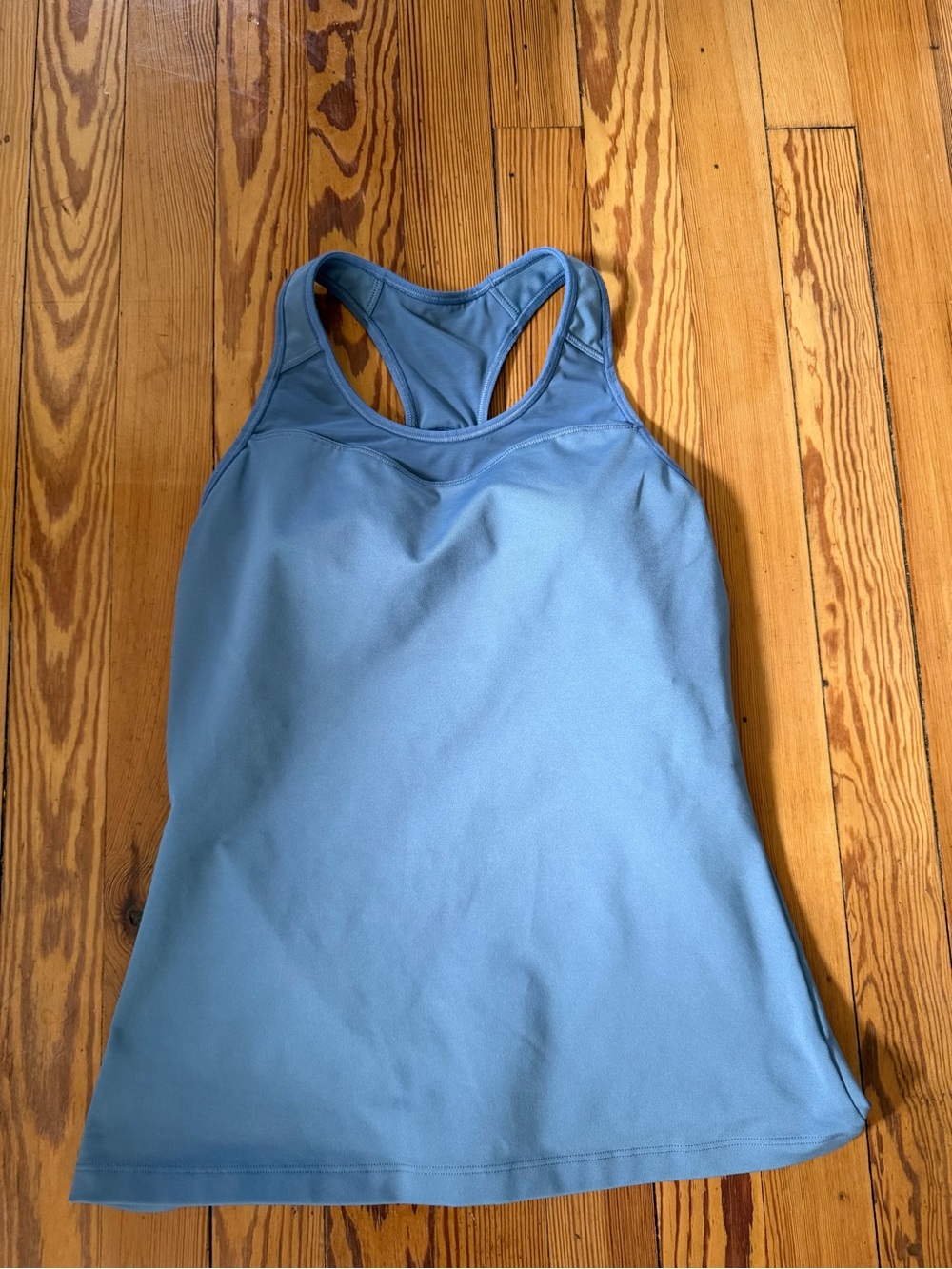Athleta Blue Built-In Bra Racerback Workout Tank Top Size Small